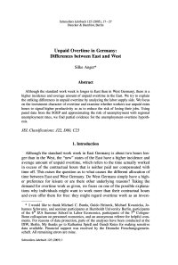 Unpaid Overtime in Germany: Differences between East and West