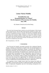Destabilization and Destandardization: For Whom? The Development of West German Job Mobility since 1984