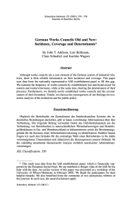 German Works Councils Old and New: Incidence, Coverage and Determinants
