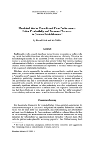 Mandated Works Councils and Firm Performance: Labor Productivity and Personnel Turnover in German Establishments