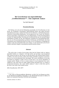 Die Gewerbesteuer als ungerechtfertigte „Großbetriebssteuer“? – Eine empirische Analyse