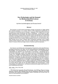 New Technologies and the Demand for Medium Qualified Labour in Germany