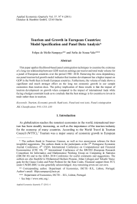 Tourism and Growth in European Countries: Model Specification and Panel Data Analysis