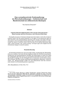 Eine systemtheoretische Neuformulierung des Wirtschaftsstilkonzepts - Geldwirtschaft und Machtwirtschaft als stiltheoretische Idealtypen