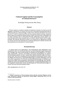 Cultural Capital and the Consumption of Cultural Services
