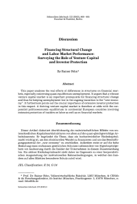 Financing Structural Change and Labor Market Performance: Surveying the Role of Venture Capital and Investor Protection