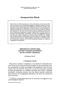 Individual tax statistics data and their evaluation possibilities for the scientific community