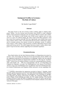 Immigrant Fertility in Germany: The Role of Culture