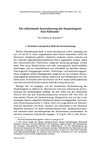 Die schleichende Zentralisierung der Staatstätigkeit: Eine Fallstudie