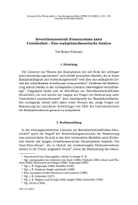 Investitionsneutrale Steuersysteme unter Unsicherheit - Eine realoptionstheoretische Analyse