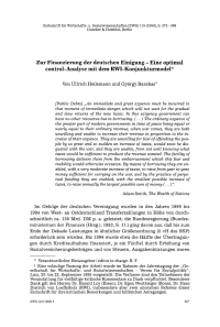 Zur Finanzierung der deutschen Einigung - Eine optimal control-Analyse mit dem RWI-Konjunkturmodel