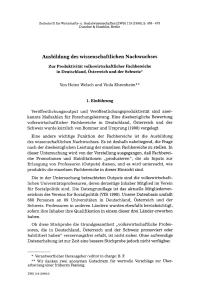 Ausbildung des wissenschaftlichen Nachwuchses