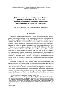 Determinanten des Beschäftigungswachstums junger Unternehmen in den alten und neuen Bundesländern: Bestehen Unterschiede hinsichtlich der Technologieorientierung?