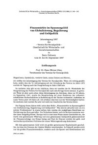 Finanzmärkte im Spannungsfeld von Globalisierung, Regulierung und Geldpolitik