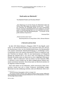 Noch mehr zur Meritorik