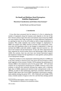 Do Small and Medium-Sized Enterprises Stabilize Employment?