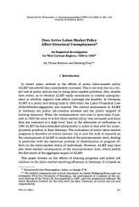 Does Active Labor-Market Policy Affect Structural Unemployment?