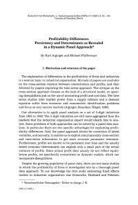 Profitability Differences: Persistency and Determinants as Revealed in a Dynamic Panel Approach