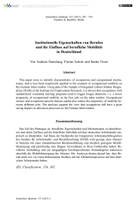 Institutionelle Eigenschaften von Berufen und ihr Einfluss auf berufliche Mobilität in Deutschland