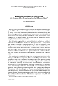 Fiskalische Ausgabenexternalitäten und die Struktur öffentlicher Ausgaben im töderalen Staat