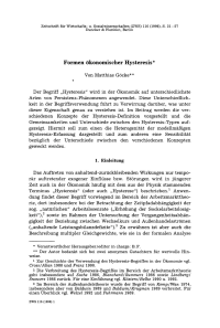 Formen ökonomischer Hysteresis