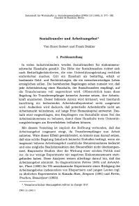 Sozialtransfer und Arbeitsangebot