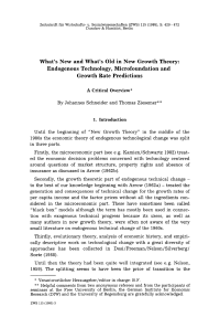 What’s New and What’s Old in New Growth Theory: Endogenous Technology, Microfoundation and Growth Rate Predictions
