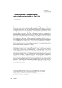 Anmerkungen zur Koordinierung der makroökonomischen Politik in der WWU