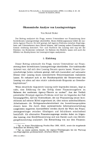 Ökonomische Analyse von Leasingverträgen