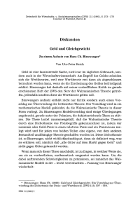 Geld und Gleichgewicht
