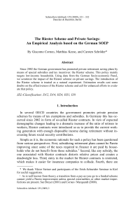 The Riester Scheme and Private Savings: An Empirical Analysis based on the German SOEP