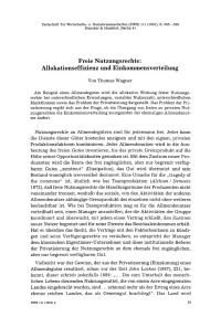 Freie Nutzungsrechte: Allokationseffizienz und Einkommensverteilung