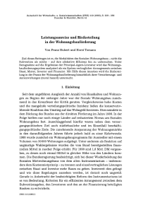 Leistungsanreize und Risikoteilung in der Wohnungsbauförderung