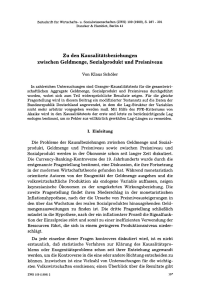 Zu den Kausalitätsbeziehungen zwischen Geldmenge, Sozialprodukt und Preisniveau