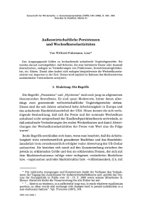 Außenwirtschaftliche Persistenzen und Wechselkurselastizitäten