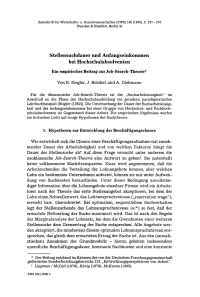 Stellensuchdauer und Anfangseinkommen bei Hochschulabsolventen