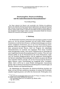 Staatsausgaben, Staatsverschuldung und die makroökonomische Konsumfunktion