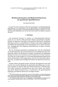 Wettbewerbssituation und Marktzutrittsbarrieren bei spezifischen Qualifikationen