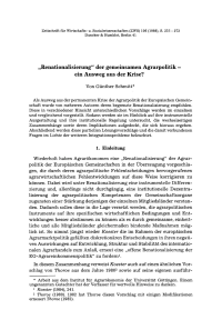 „Renationalisierung“ der gemeinsamen Agrarpolitik — ein Ausweg aus der Krise?