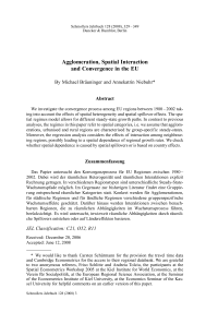 Agglomeration, Spatial Interaction and Convergence in the EU