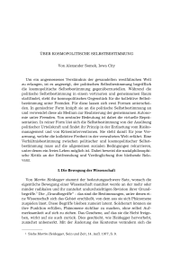 Über kosmopolitische Selbstbestimmung