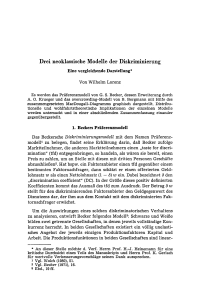 Drei neoklassische Modelle der Diskriminierung. Eine vergleichende Darstellung