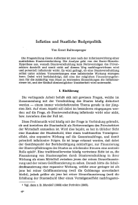 Inflation und Staatliche Budgetpolitik