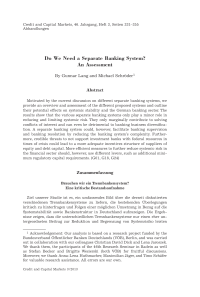 Do We Need a Separate Banking System? An Assessment