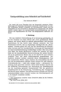 Limitpreisbildung unter Sicherheit und Unsicherheit