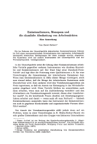 Emissionslizenzen, Monopson und die räumliche Abschottung von Arbeitsmärkten