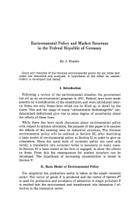Environmental Policy and Market Structure in the Federal Republic of Germany