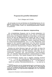 Prognosen bei partieller Information