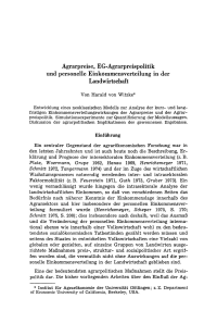Agrarpreise, EG-Agrarpreispolitik und personelle Einkommensverteilung in der Landwirtschaft