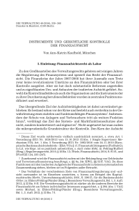 Instrumente und gerichtliche Kontrolle der Finanzaufsicht